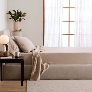 QUINCE European Linen Flat Sheet Queen Toffee 7153